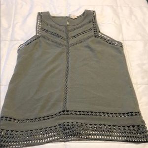 Army green tank top blouse